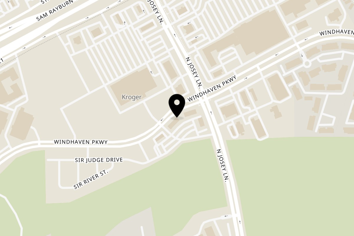 Map showing the location of 206 LUSTER GRILL on 4680 Windhaven Pkwy Ste 300 in Lewisville